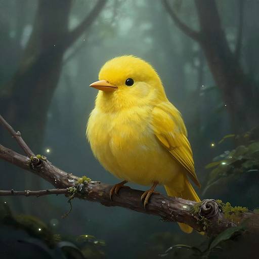 Surreal Yellow Bird Without Beak