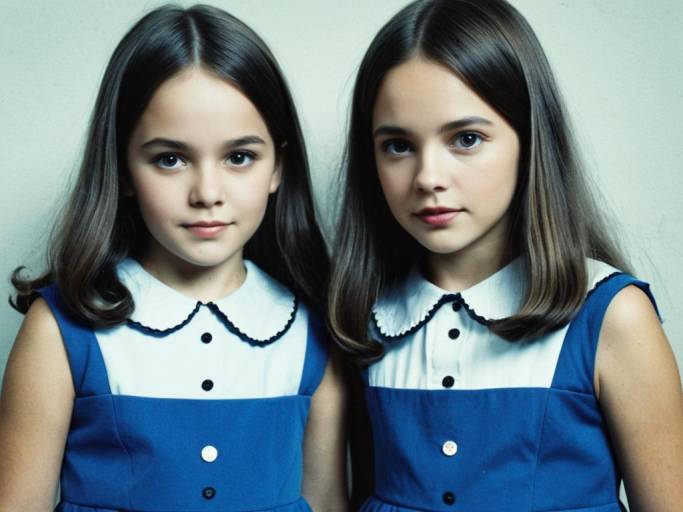 Face Swap of Grady Twins in Blue Dresses