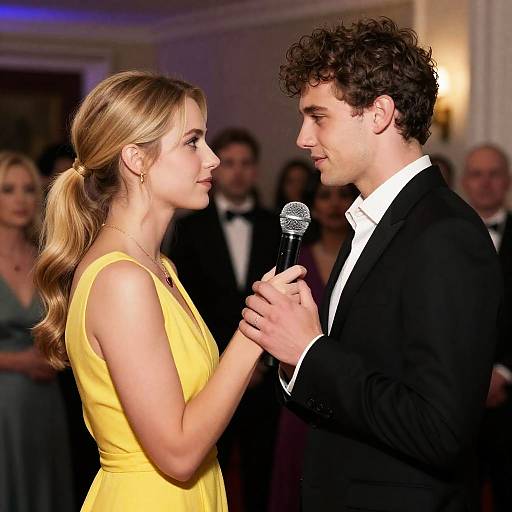 Intimate Moment at Formal Event