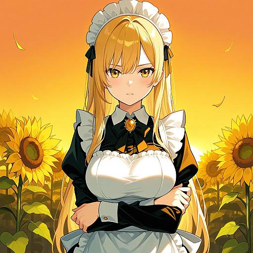 Dusk Maid: A Sunset Portrait