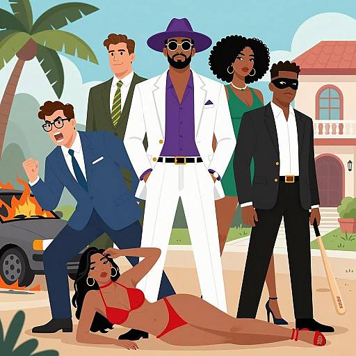 Dynamic Group Scene with Diverse Characters