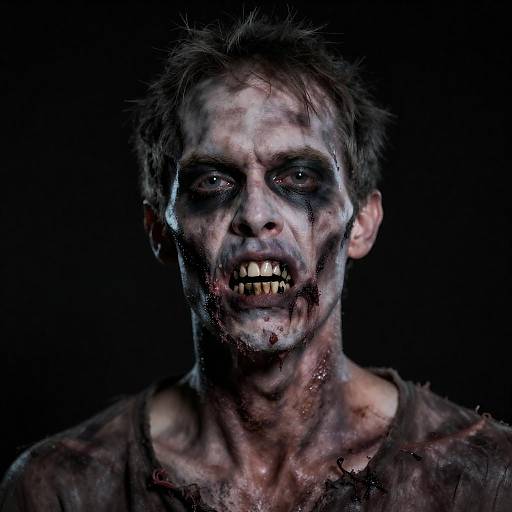 Close-up Male Zombie Snarling Portrait