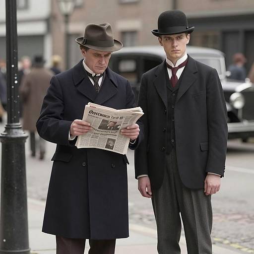 Vintage Street Scene with Two Men