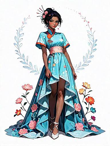 Contemporary Woman in Floral Mini Dress