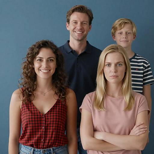 Group Portrait with Blue Gradient Background