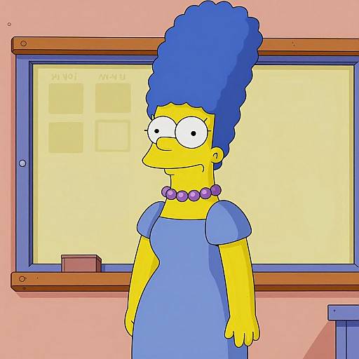 Marge Simpson Cosplay with Unique Notice Board