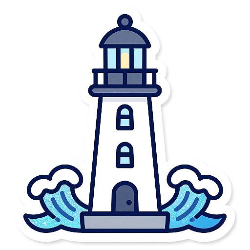 Whimsical Lighthouse Keeper Sticker Art