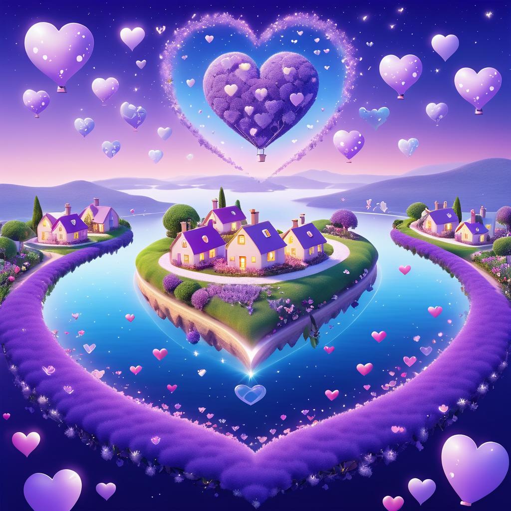 Enchanted Heart-Shaped Island Fantasy