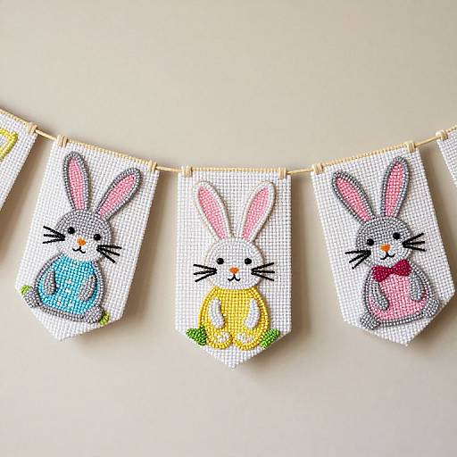 Whimsical Easter Bunny Beaded Banner