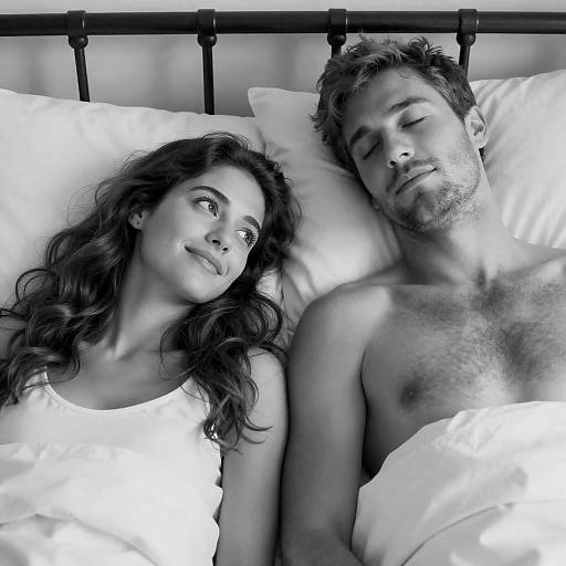 Couple in Bed Black and White