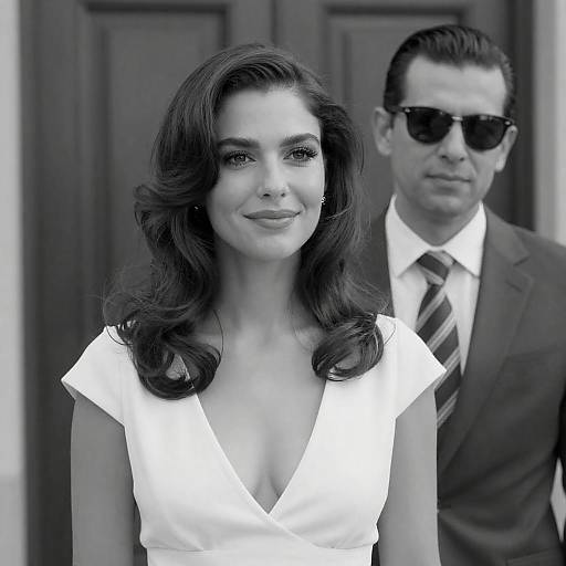 Black and White Portrait of Elegant Couple