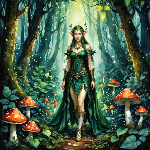 Mystical Elf in Enchanted Forest