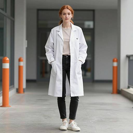 Young Female Scientist in Lab Coat