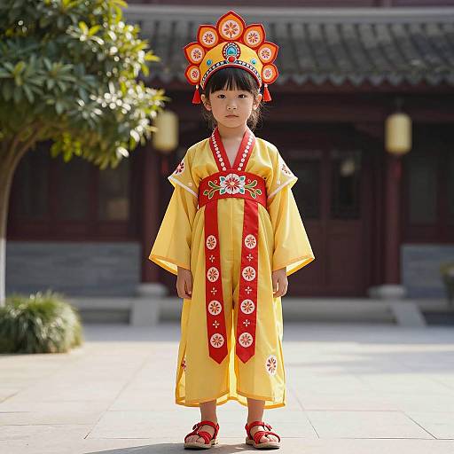 Vibrant Chinese Festival Costume Portrait