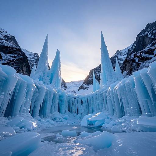 Ethereal Frozen Glacial Valley