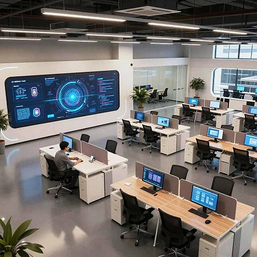 Futuristic High-Tech Office Floor Plan