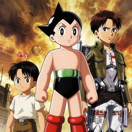 Astro Boy and Attack on Titan Crossover Anime Poster