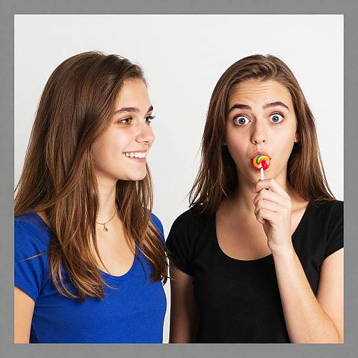 Two Young Women Expressive Portrait