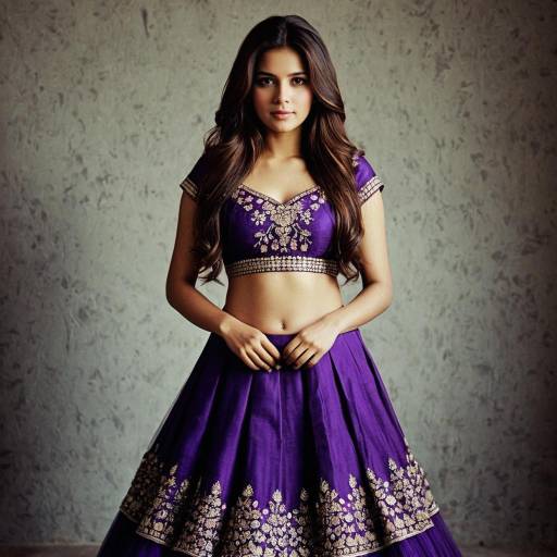 Elegant Girl in Violet Lehenga