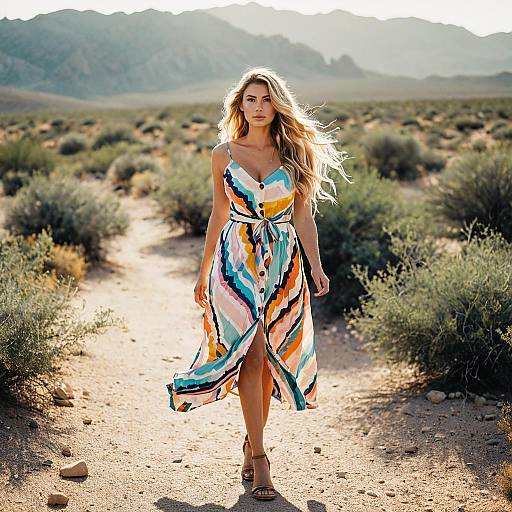 Bohemian Fashion in a Desert Landscape