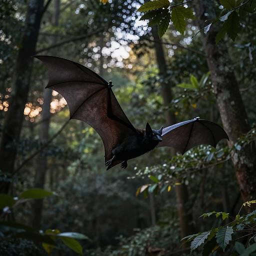Realistic Bat Silhouette at Twilight