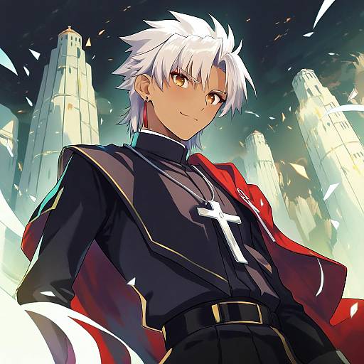 Illustration of Amakusa shirou (fate), fate (series) in the style of Nanaroku (fortress76)