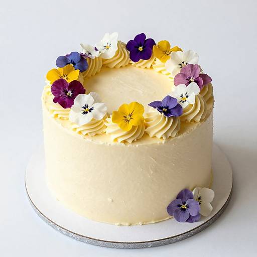 Pure Buttercream Cake with Edible Flowers
