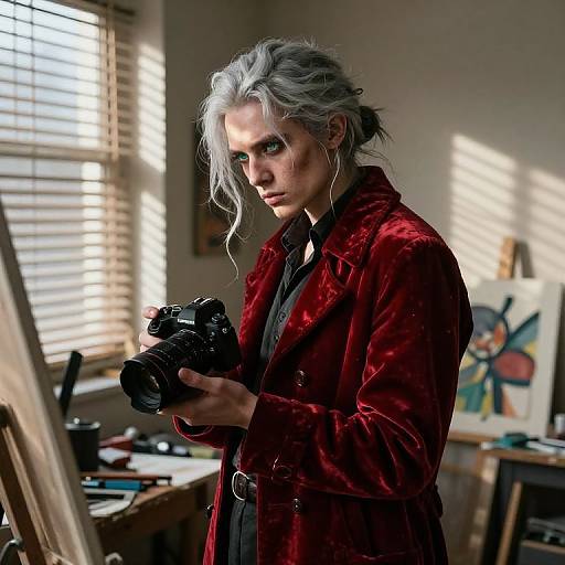 Photorealistic Portrait of Enigmatic Artist