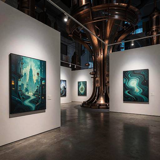 Cyberpunk Art Gallery Interior Design