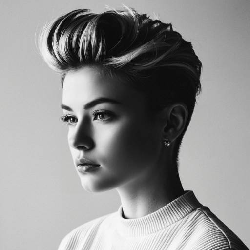 Fashion Model with Pompadour Fade Hairstyle Fashion Model with Pompadour Fade Hairstyle