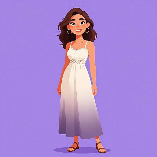 Bohemian Chic Woman in Gradient Maxi Dress