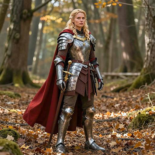 Photorealistic Female Warrior in Fantasy Forest
