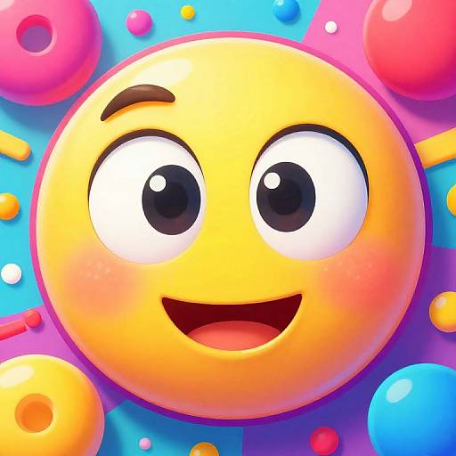 Vibrant Cartoon Face with Expressive Eyes
