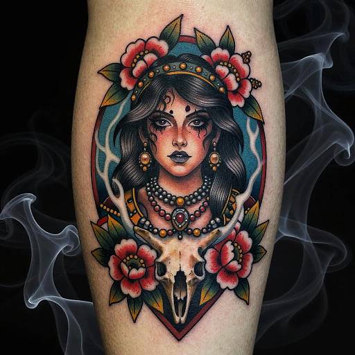 Neotraditional Swedish Female Tattoo