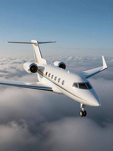 Private Jet Banking Over Clouds