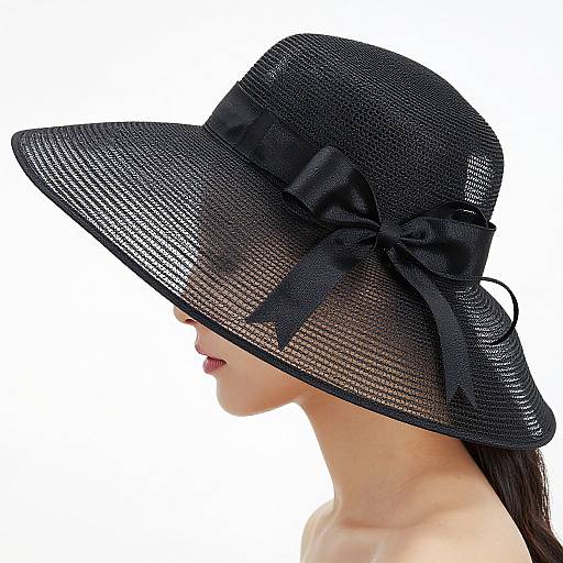 Elegant Woman with Black Mesh Hat