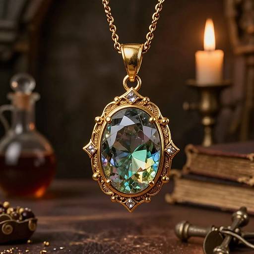 Envegel Gemstone in Medieval Pendant