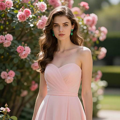 Elegant Bridesmaid in Serene Garden