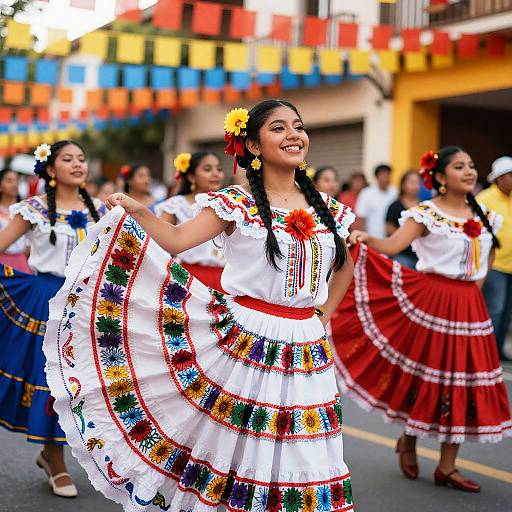 Young Latina Women Celebrating Festival