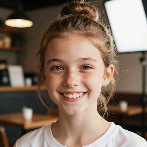 Realistic Close-Up: Grinning Teenage Girl