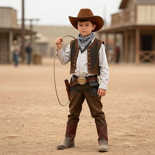 Young Boy in Cowboy Costume