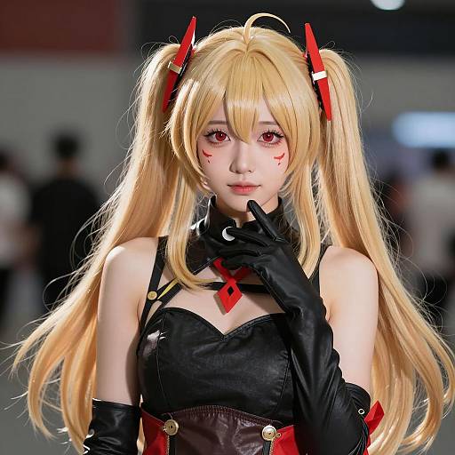 Anime-Inspired Cosplay of Young Woman