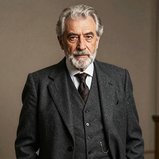 Elegant Elderly Gentleman in Vintage Suit