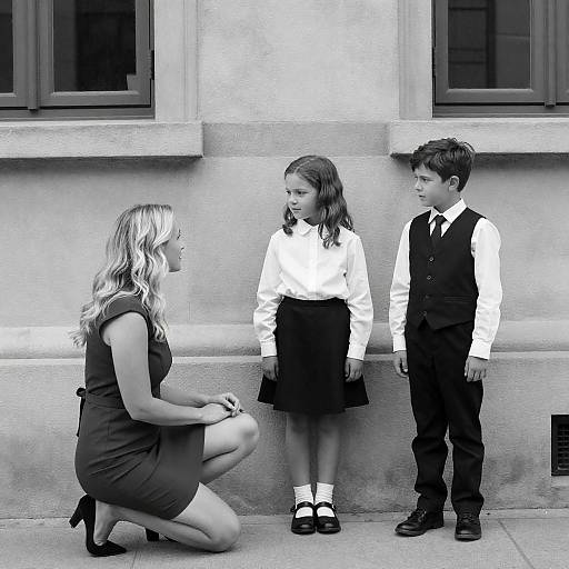 Black-and-White Portrait of Three Children