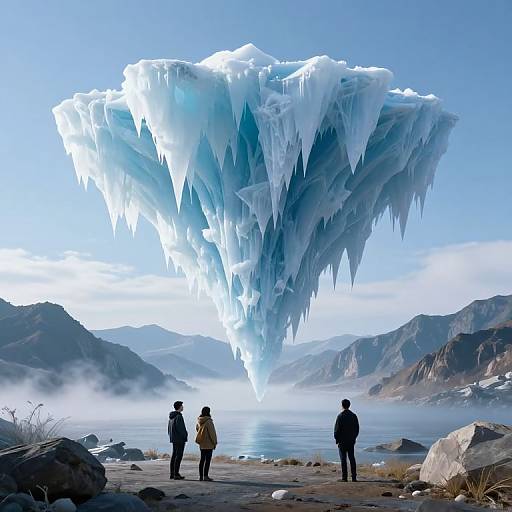 Surreal Inverted Ice Structure Landscape
