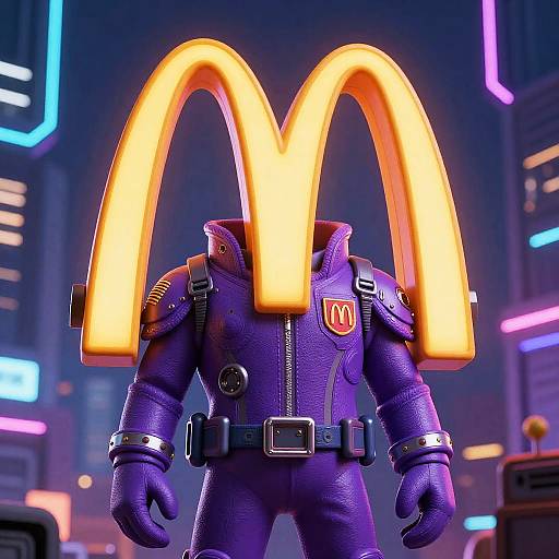 Cyberpunk Purple McDonalds Mascot
