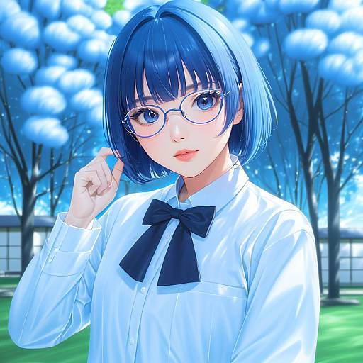 Illustration of Hakamichi shizune, katawa shoujo in the style of Mashima shima