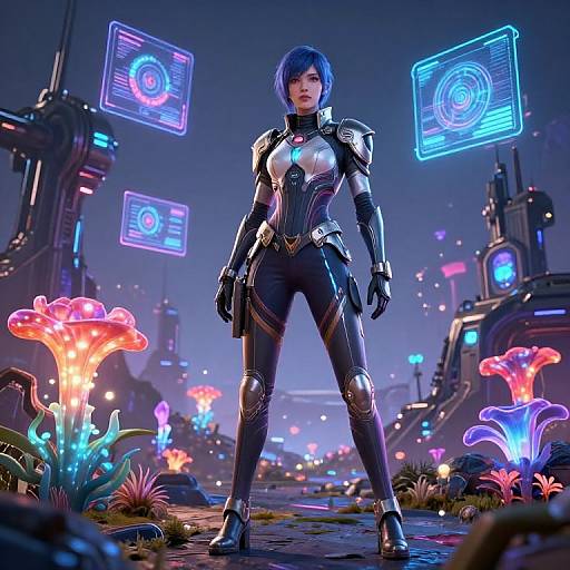 Futuristic Sci-Fi Character on Alien World