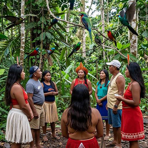 Brazilians in Vibrant Amazon Rainforest