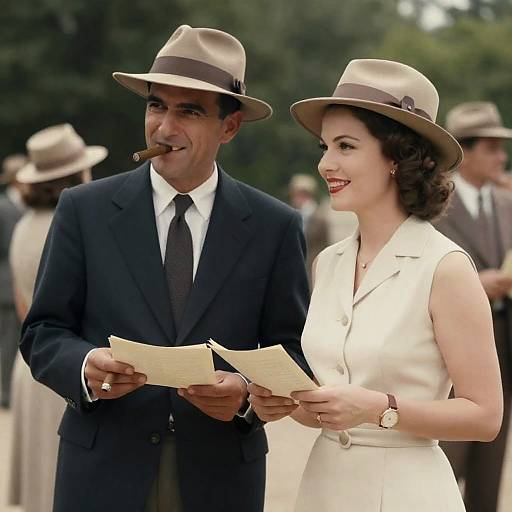 1940s Couple in Stylish Attire